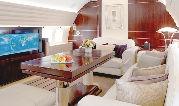 M-YBBJ Andrey Melnichenko business jet interior