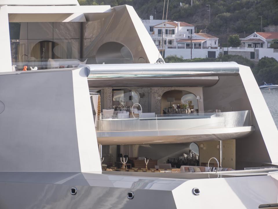 interior of sailing yacht a