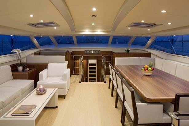 Blue Papillon yacht interior