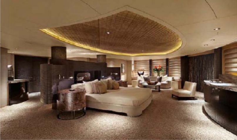 interior del yate Eclipse