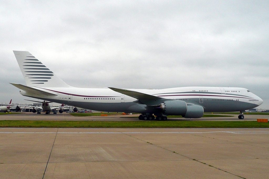 A7-HBJ B747 قطر رحلة أميرية 