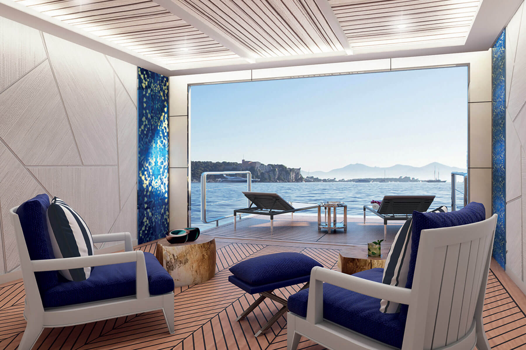 Design d'interni per yacht March e White