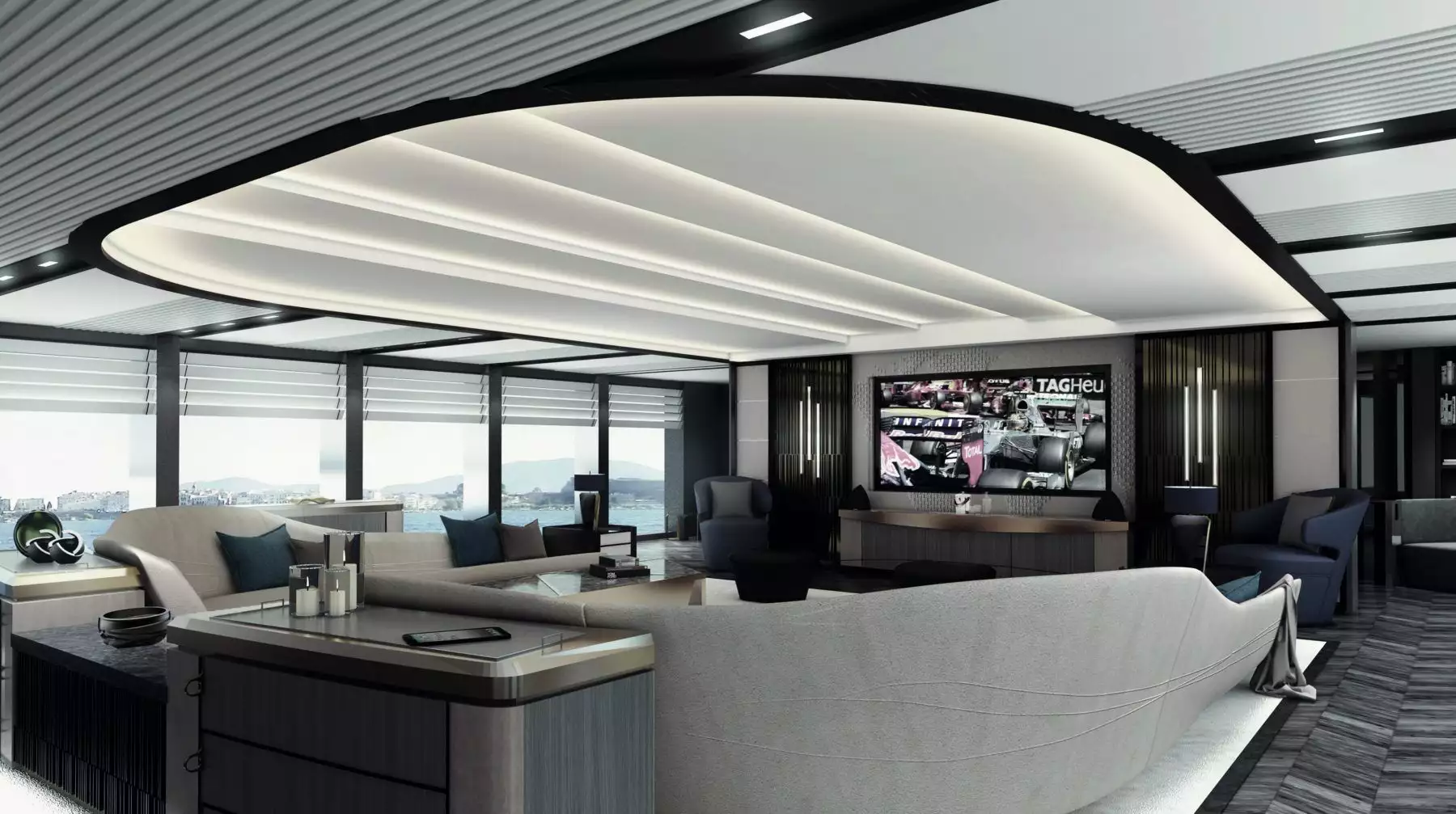 Design d'interni per yacht March e White