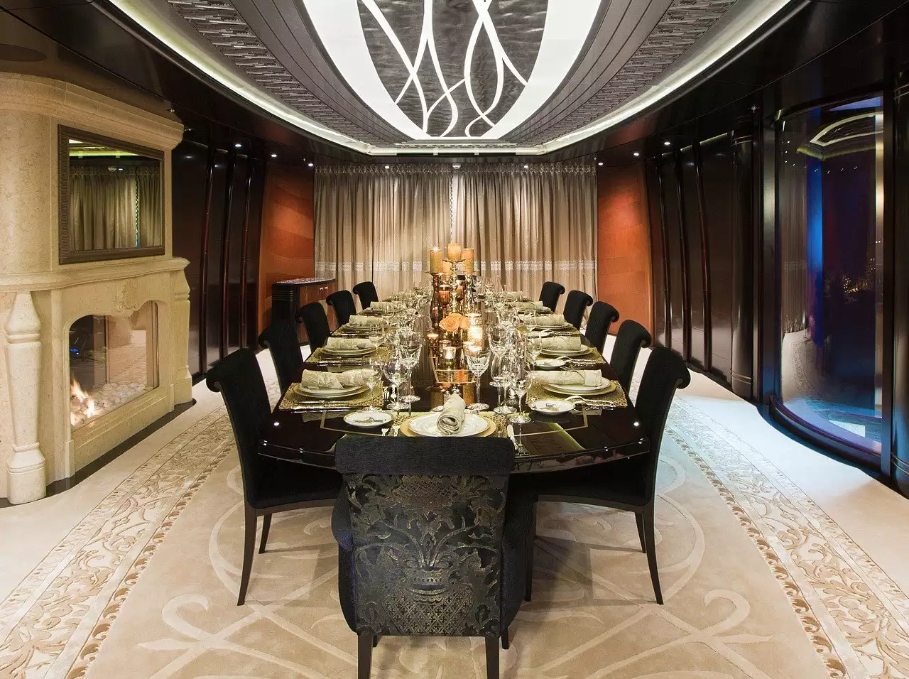 Interior design dello yacht Reymond Langton 