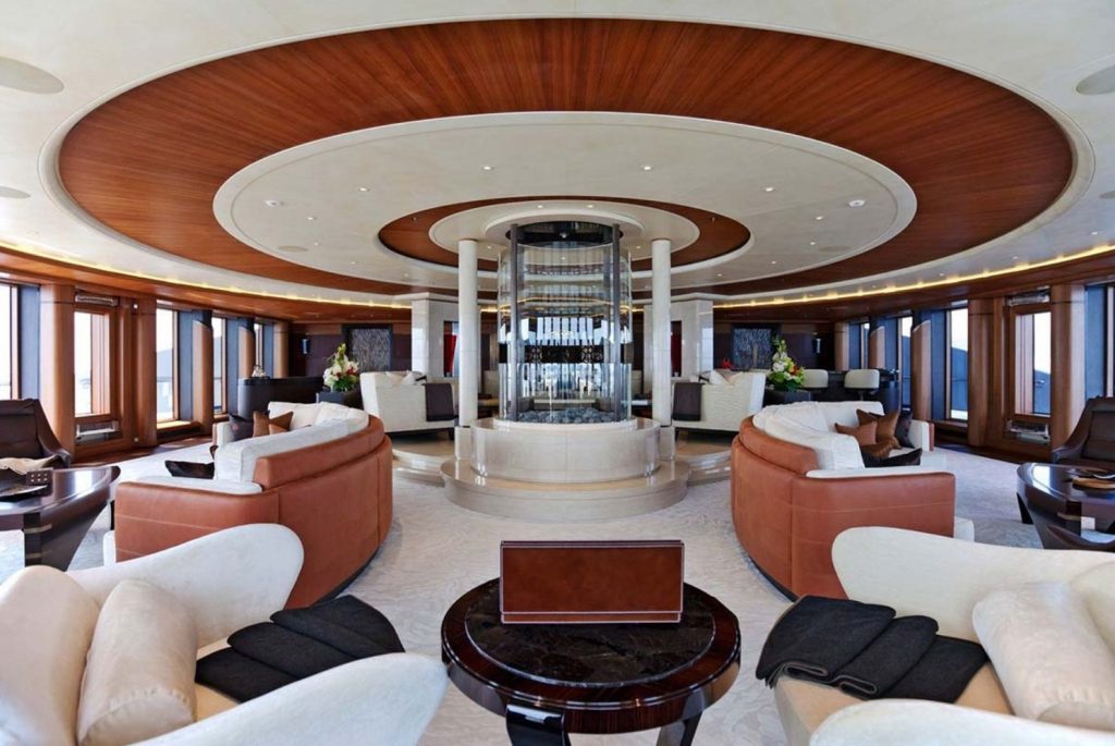 serene mega yacht interior