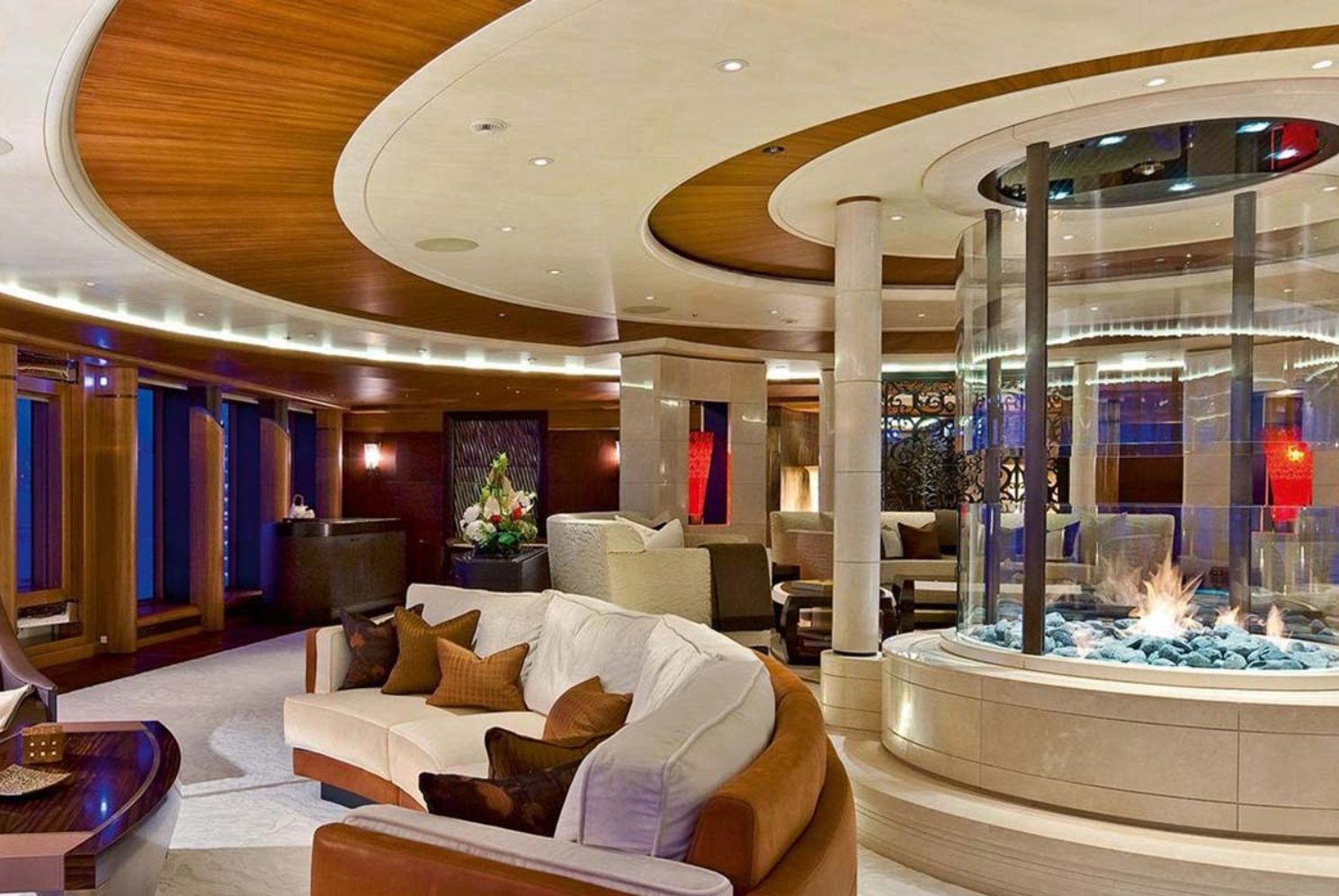 Serene yacht interior