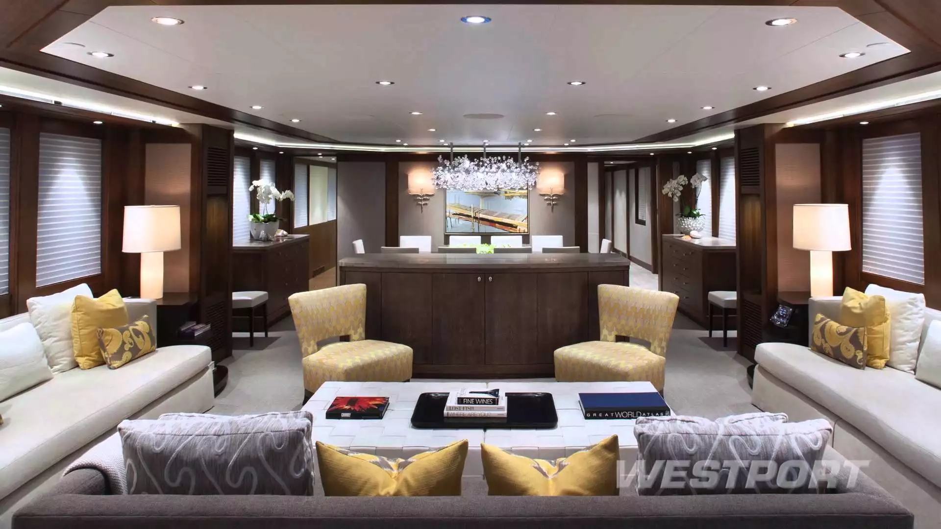 Interior del legado del yate Westport