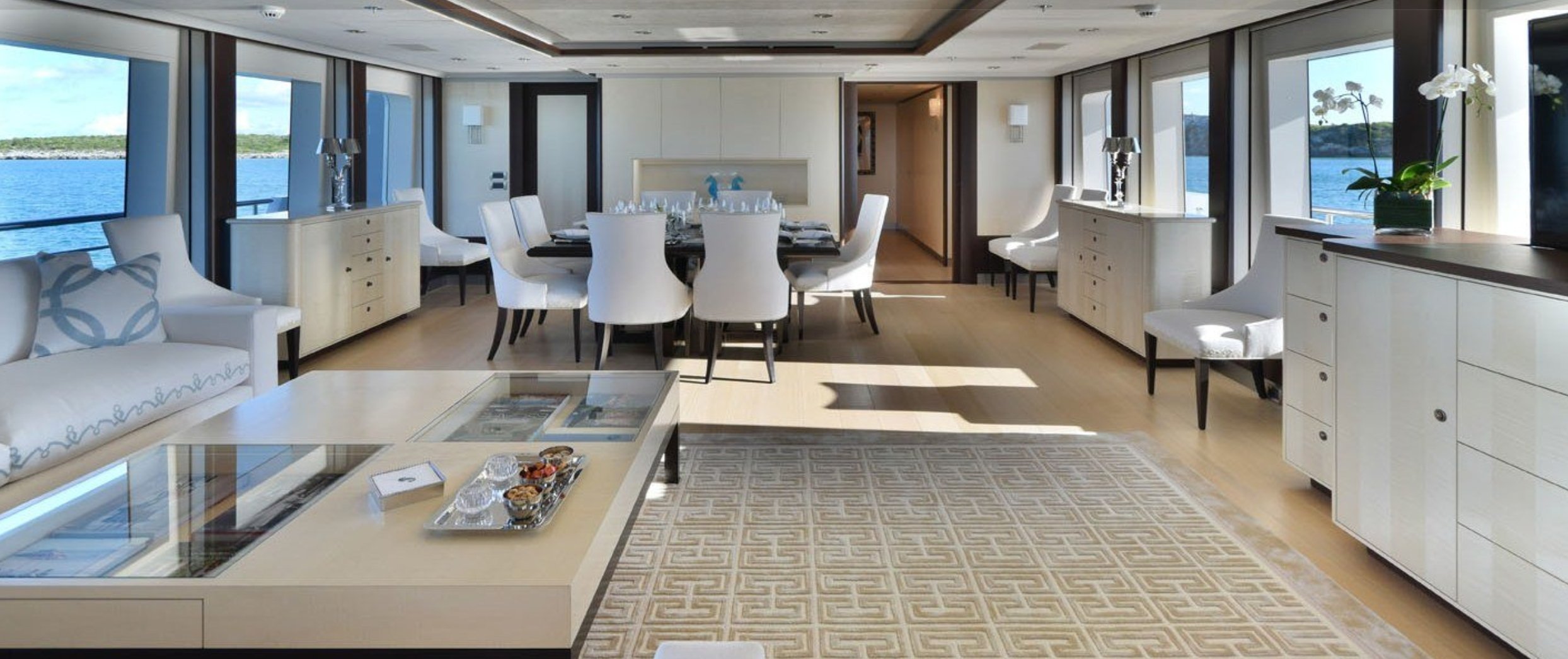 Interno dell'yacht di Lurssen Madsummer