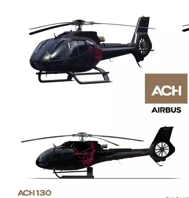 Airbus ACH130 helicopter Black Legend