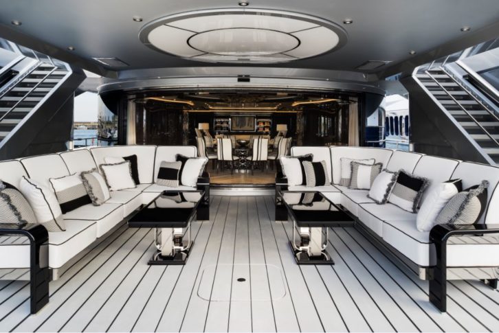 yacht blue interior