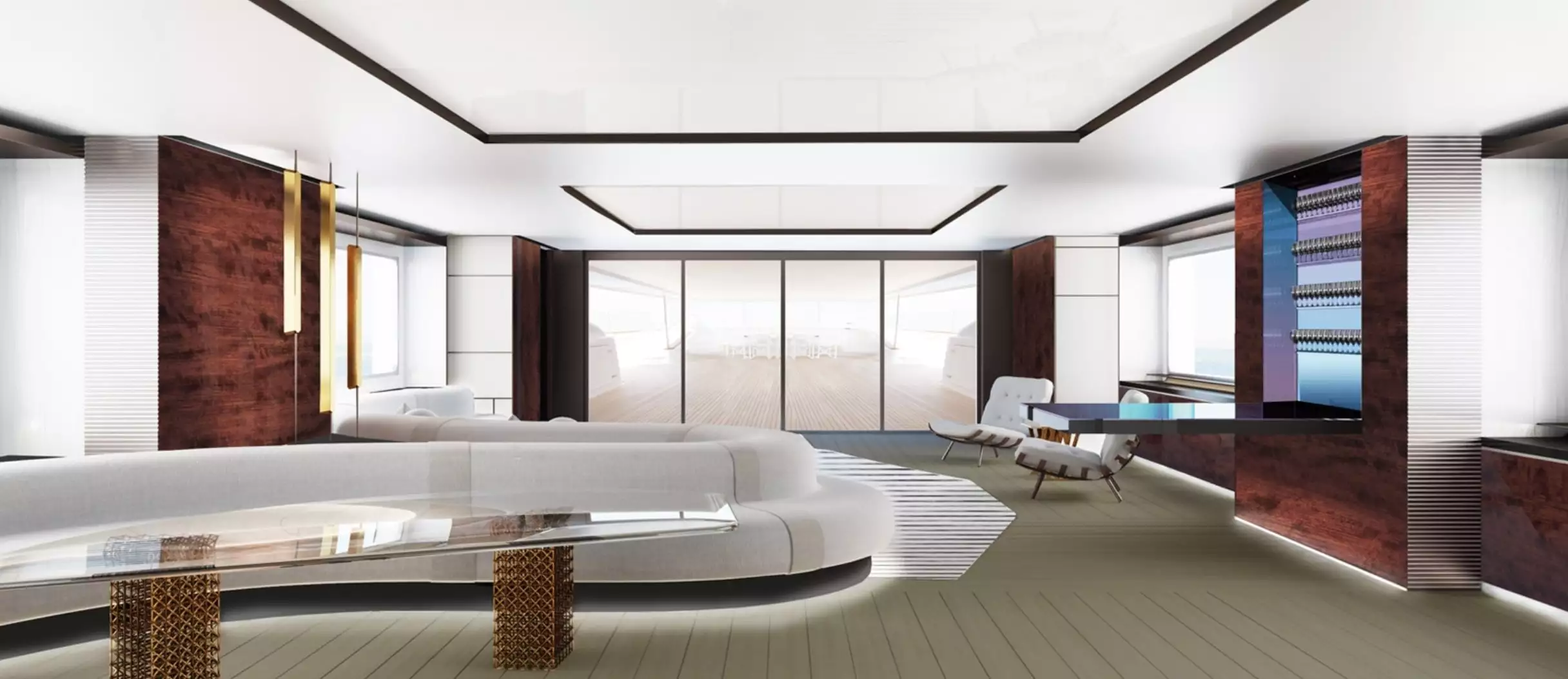 interno dell'yacht Yalla