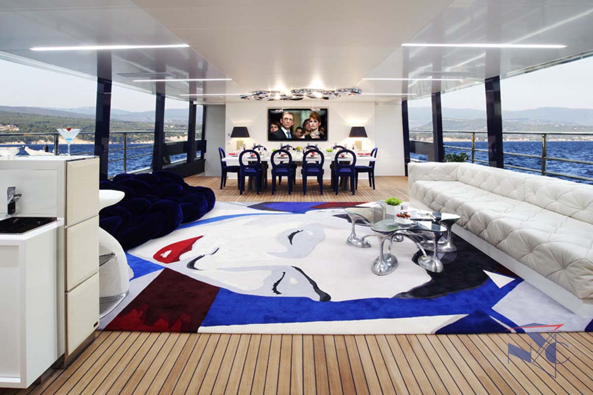 interno della lama dell'yacht