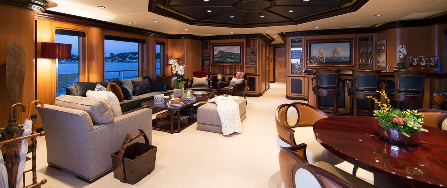 Trinity yacht Cocoa Bean interior