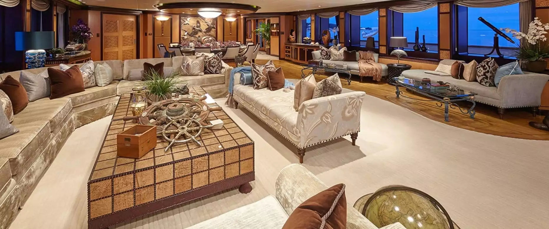 Trinity yacht Cocoa Bean interior