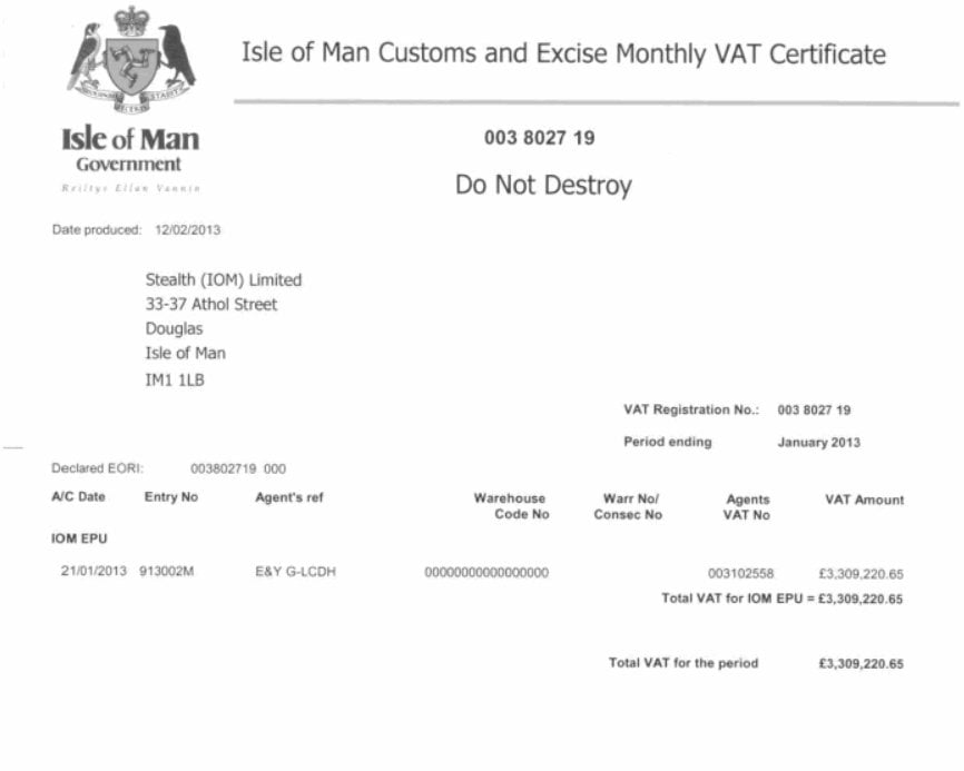 Lewis Hamilton private jet VAT status