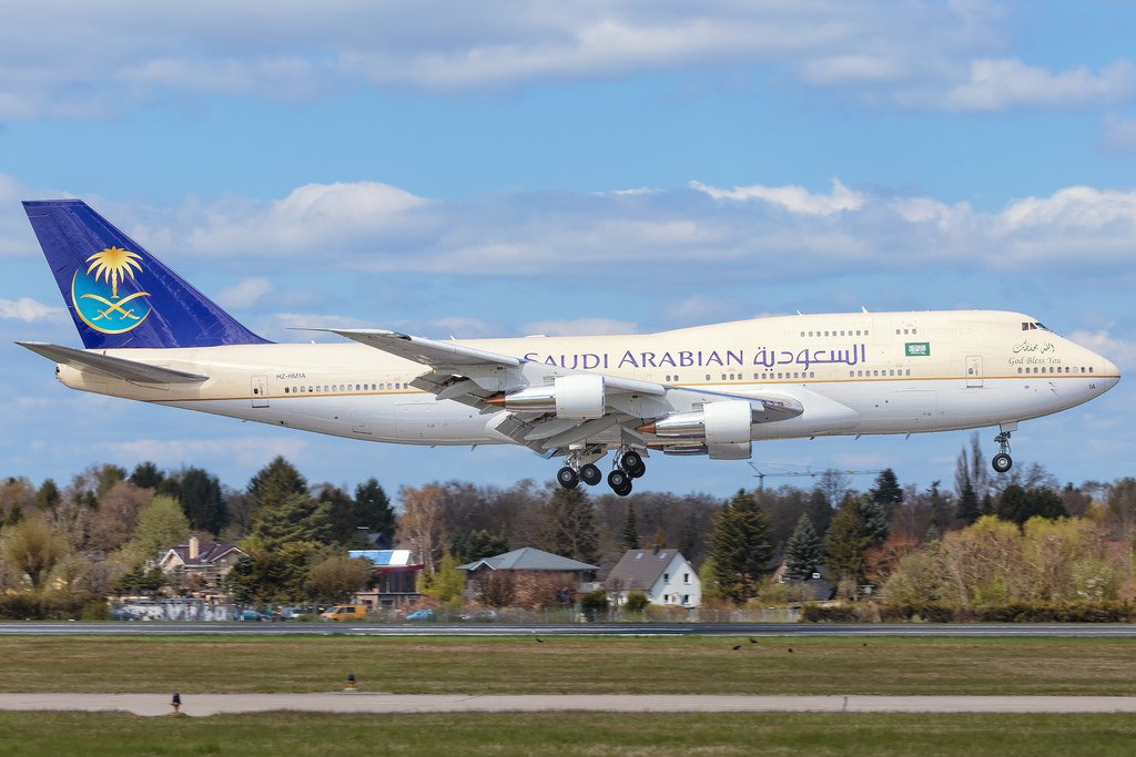 HZ-HM1A B747 Koninklijke vlucht van het Koninkrijk Saoedi-Arabië