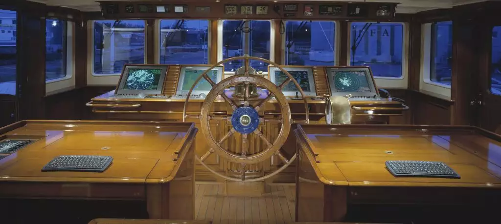 Innenraum der Yacht Bystander