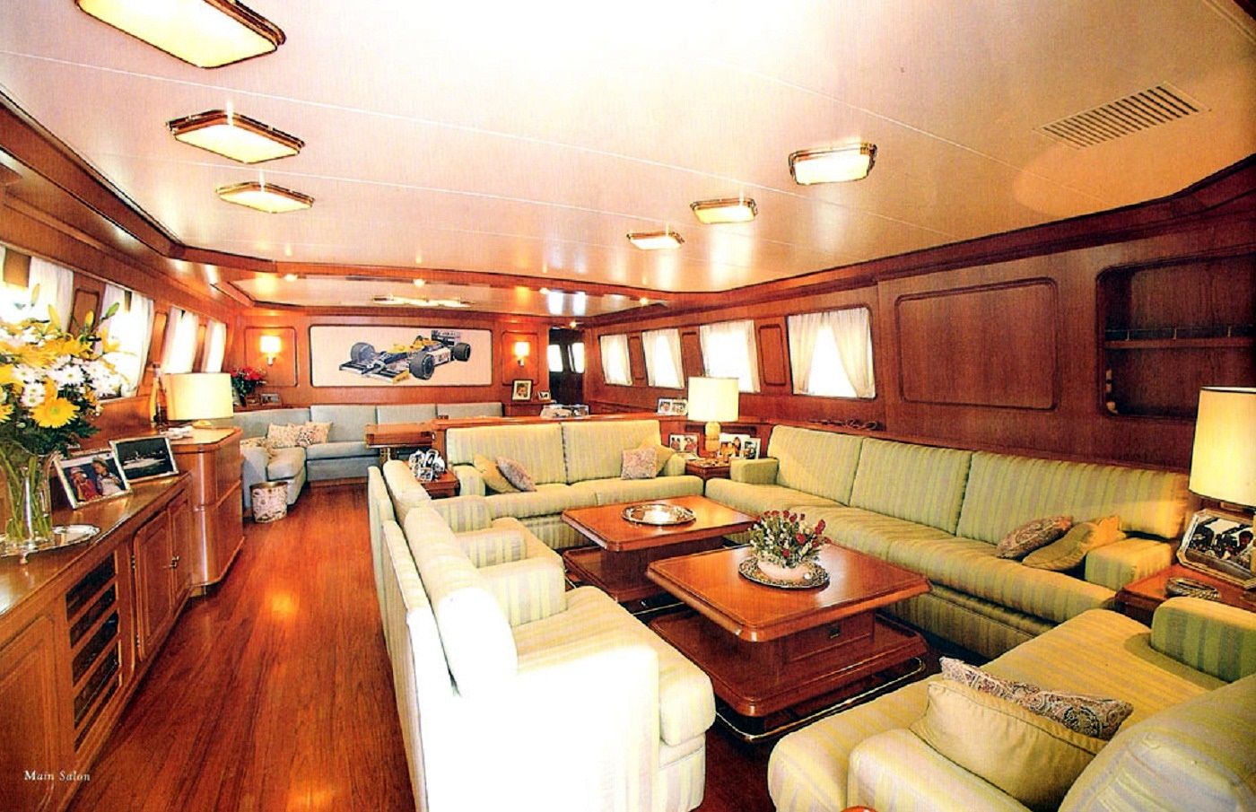 Nelson Piquet yacht  Pilar Rossi intérieur