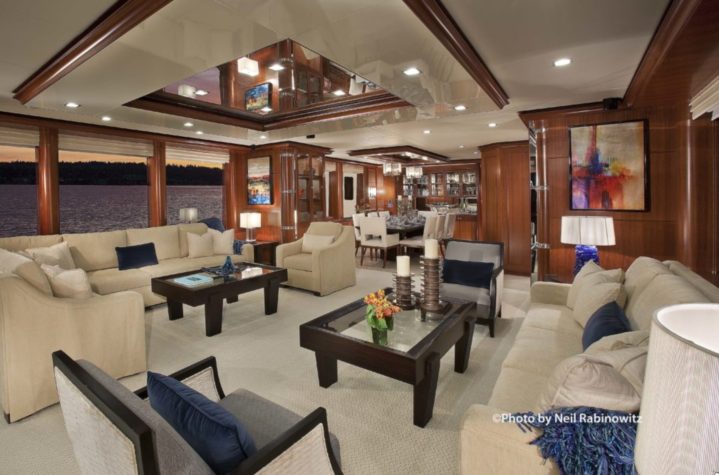 Interno dello yacht Nordhavn Aurora