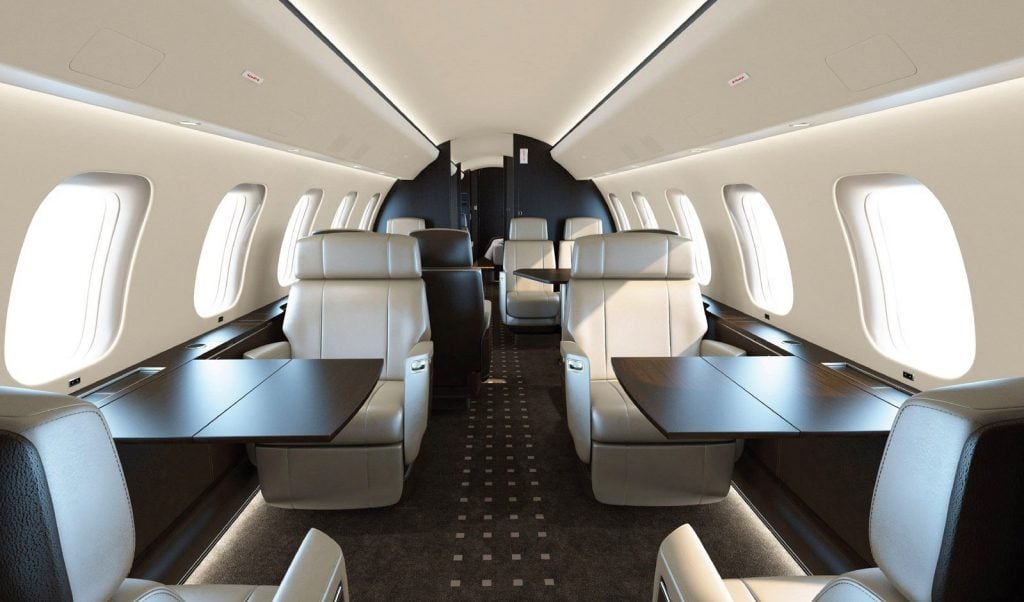 Interior del Bombardier Global 7500