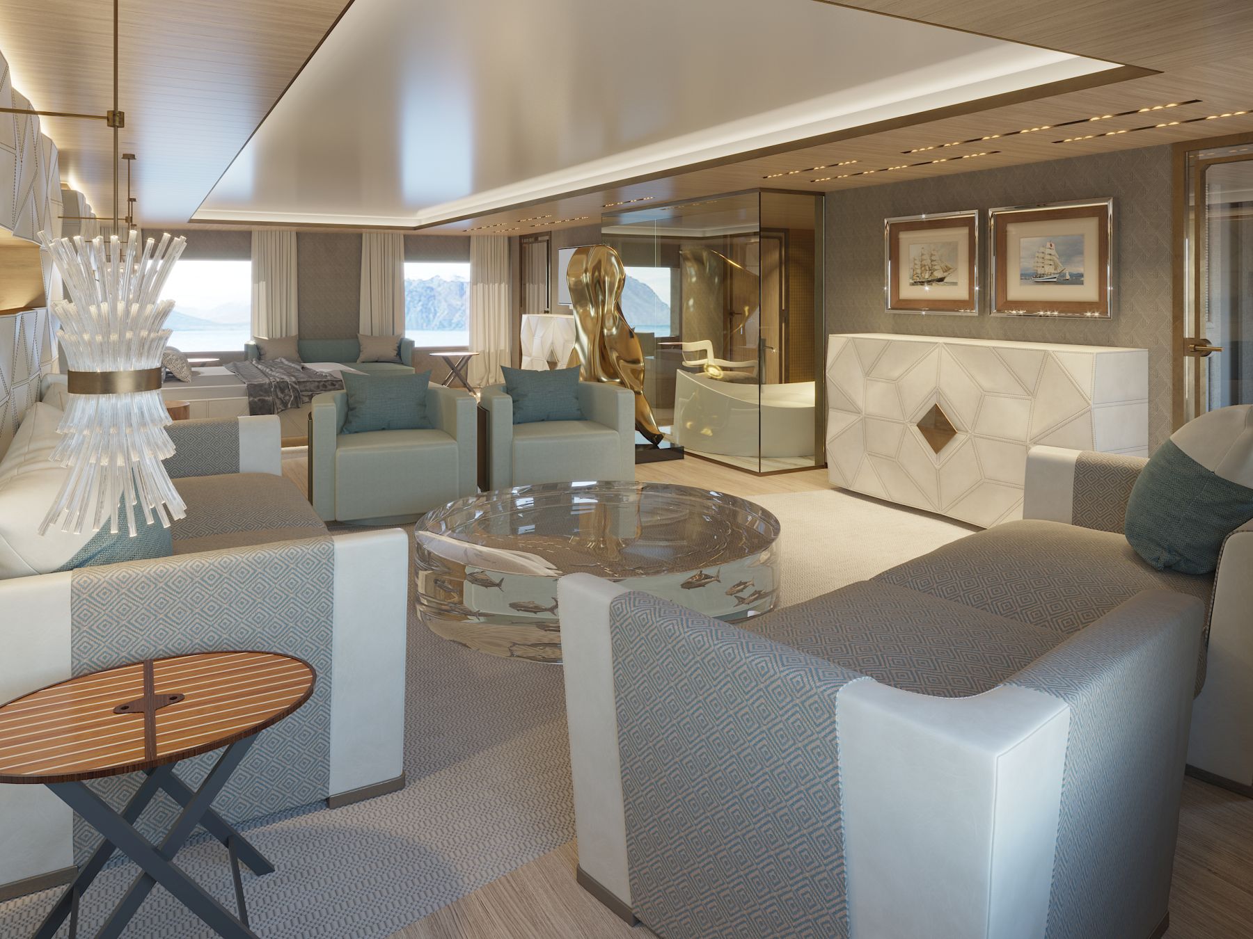 yacht La Datcha interior 