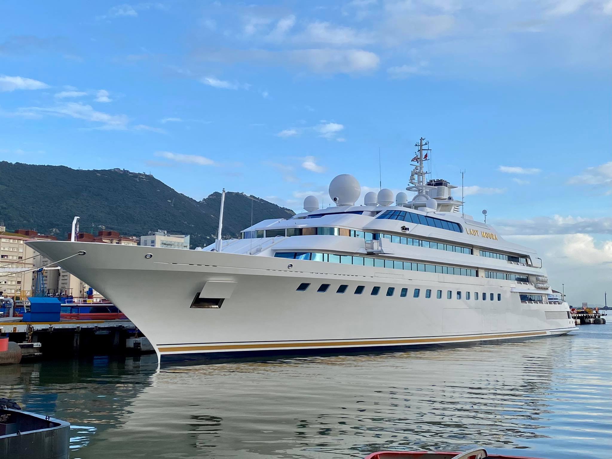 jacht Lady Moura in Gibraltar