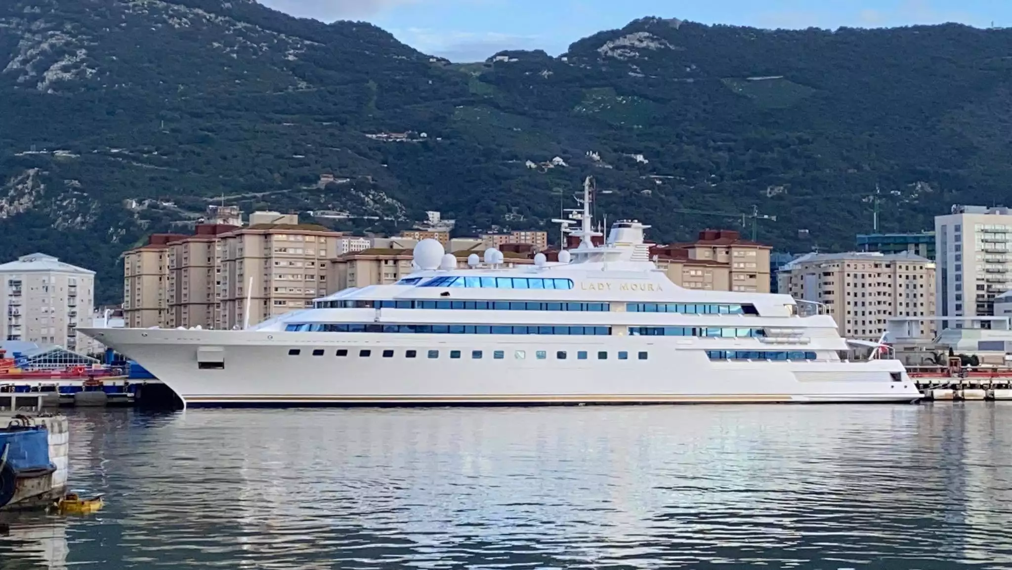 jacht Lady Moura in Gibraltar