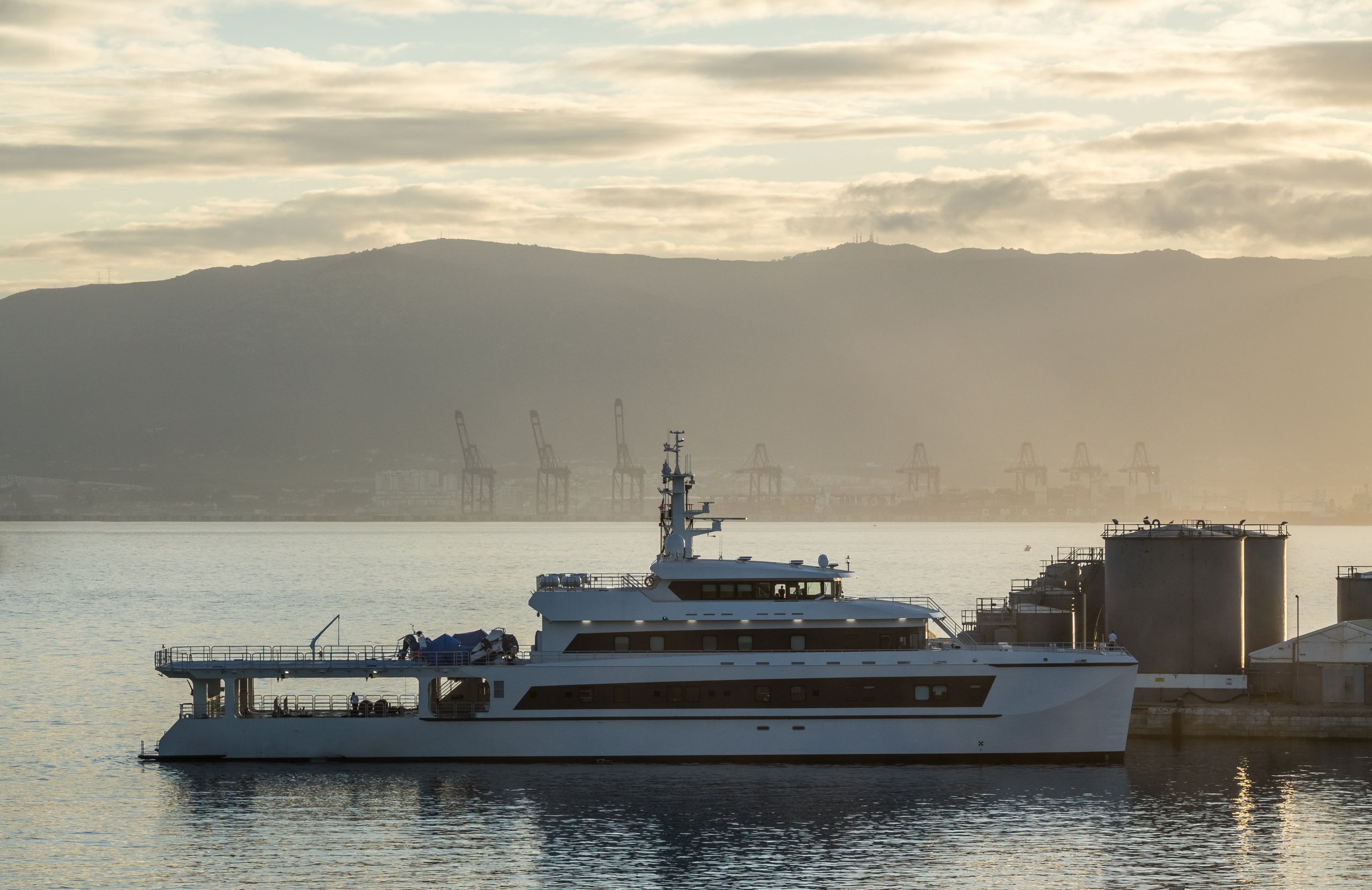 Bill Gates' support vessel Wayfinder in Gibraltar