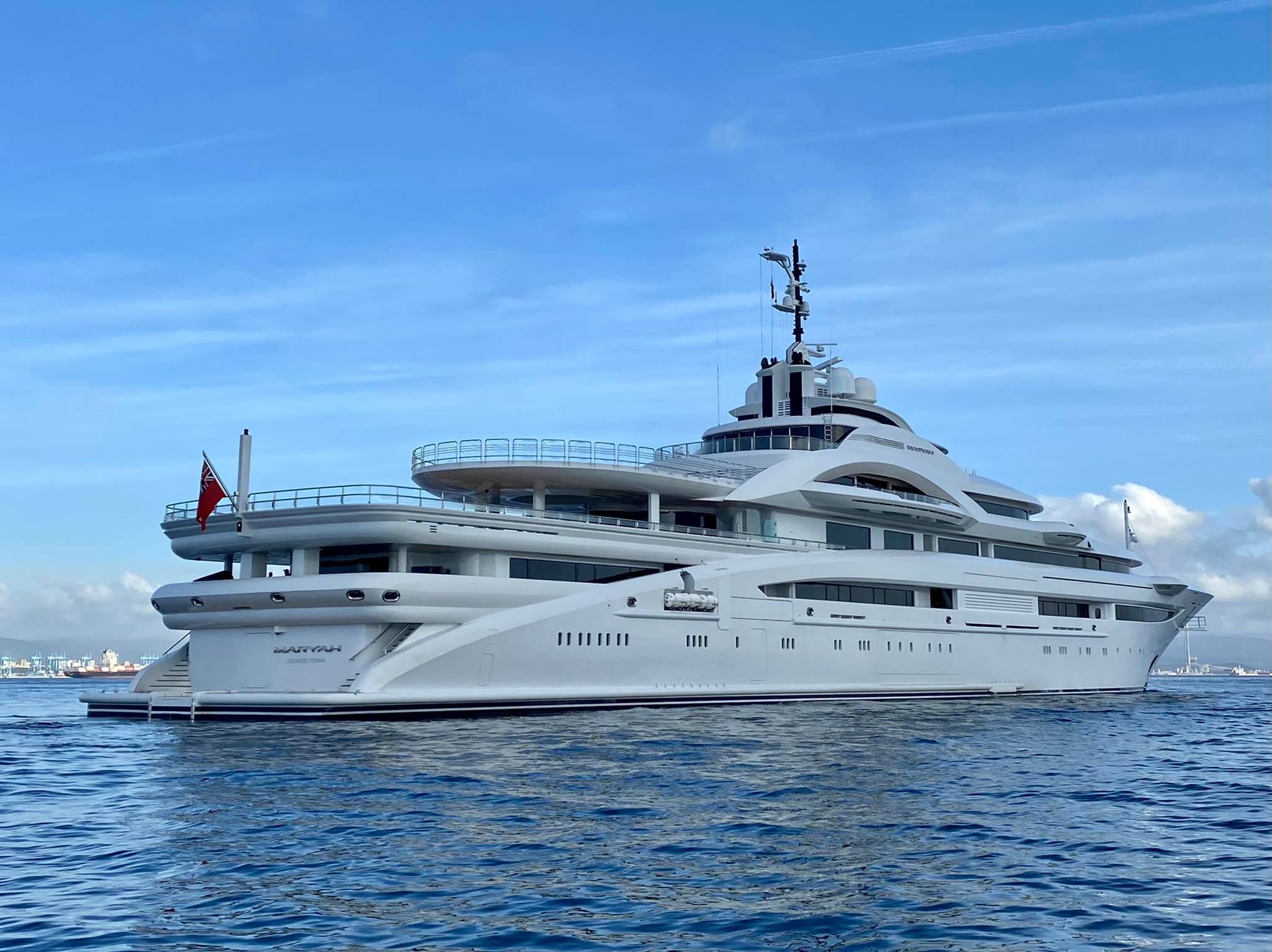 Sheikh Tahnoon's 125m (410ft) yacht Maryah in Gibraltar