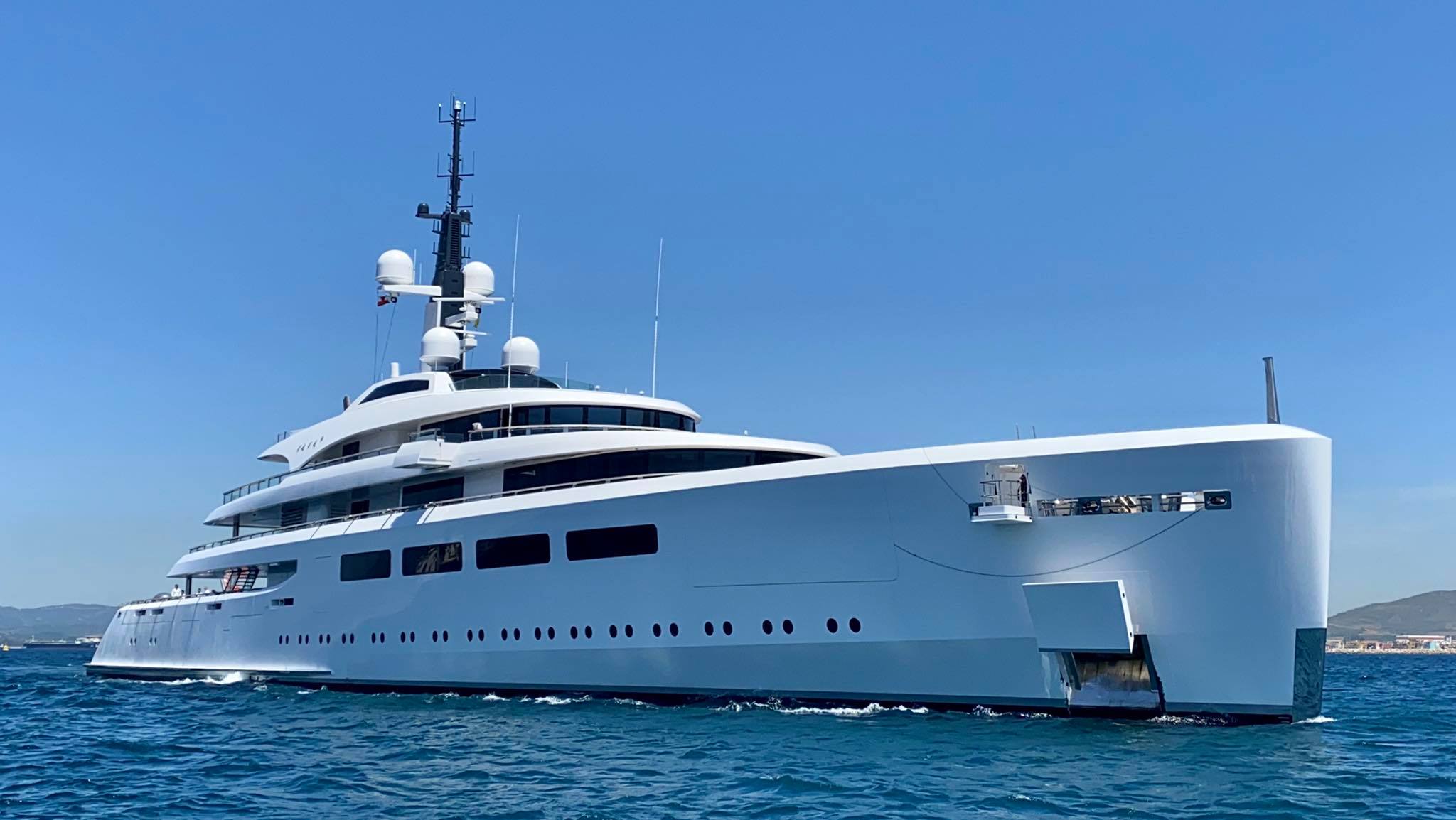 The 96-meter yacht VAVA II in Gibraltar (owned by Ernesto Bertarelli)
