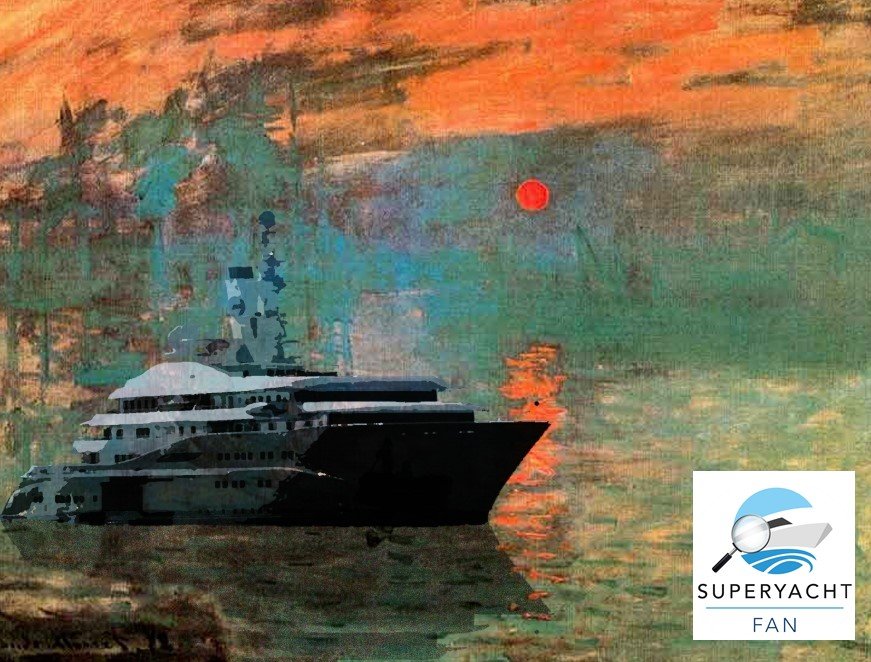 Yacht Art • MY Al Mirqab • SuperYachtFan. Lever de soleil port le Havre de Claude Monet