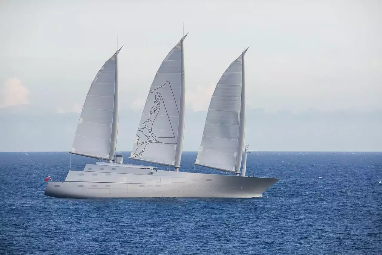 Sailing Yacht A sailing with full sails up