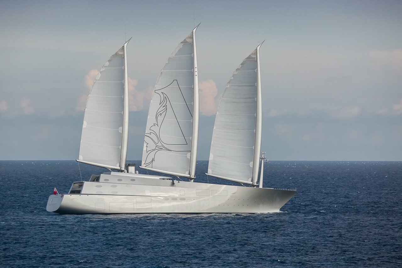 Sailing Yacht A sailing with full sails up