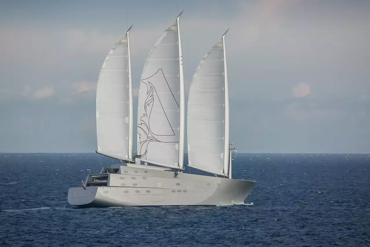 Sailing Yacht A sailing with full sails up