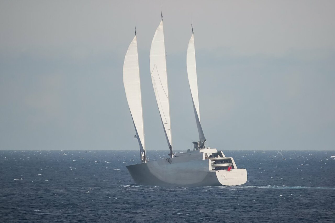 Sailing Yacht A sailing with full sails up