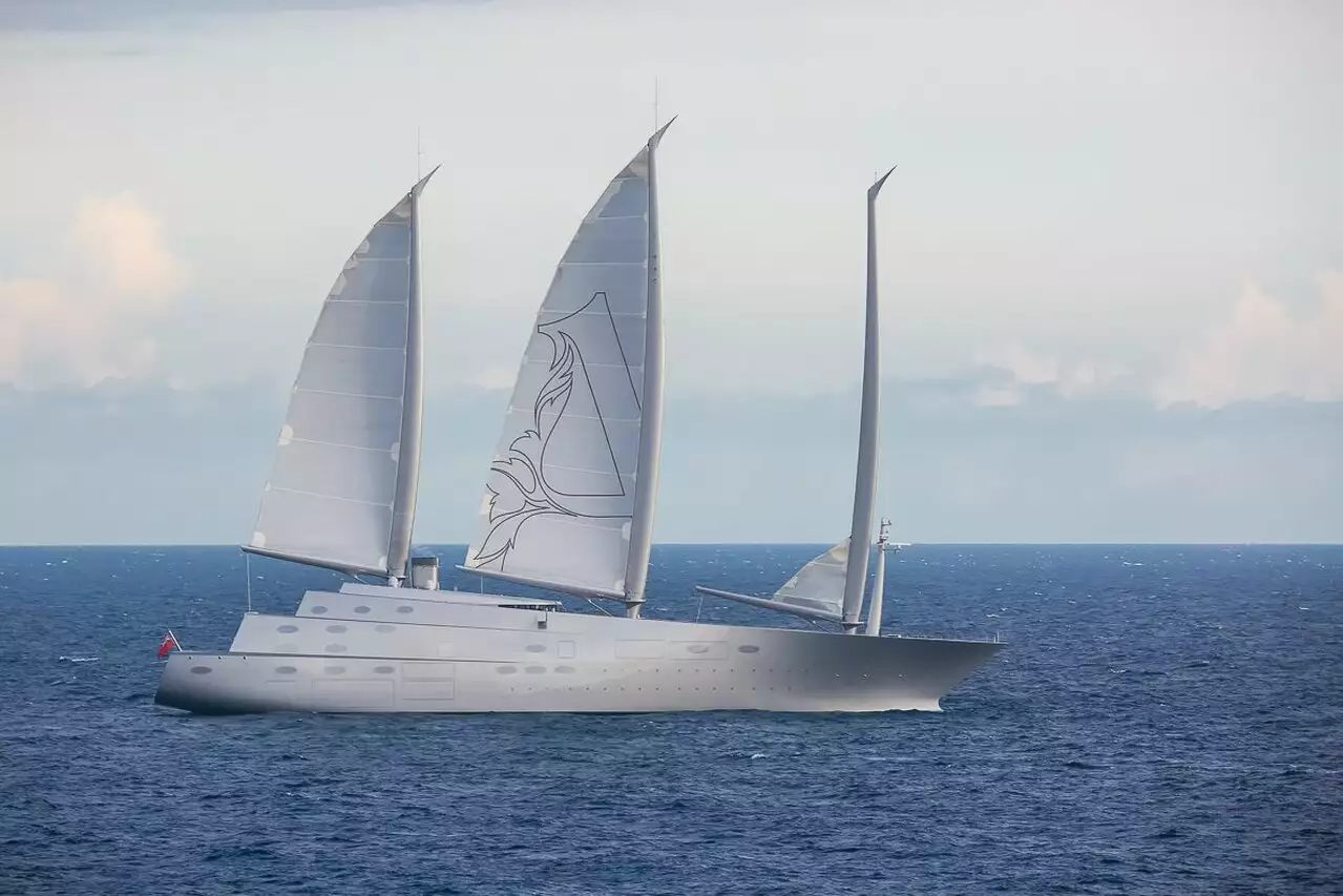 Sailing Yacht A sailing with full sails up