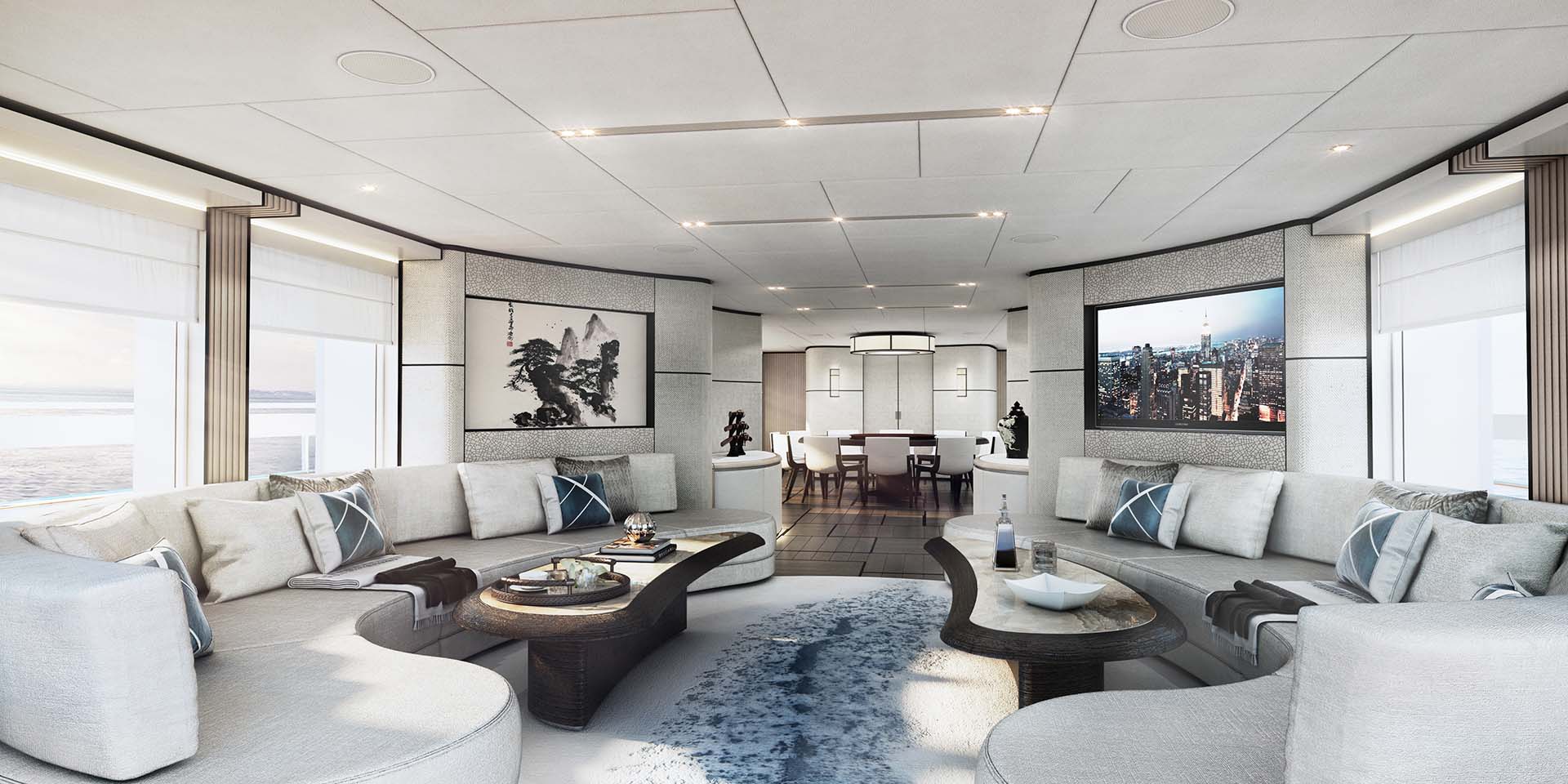 Yate Heesen Interior blanco 