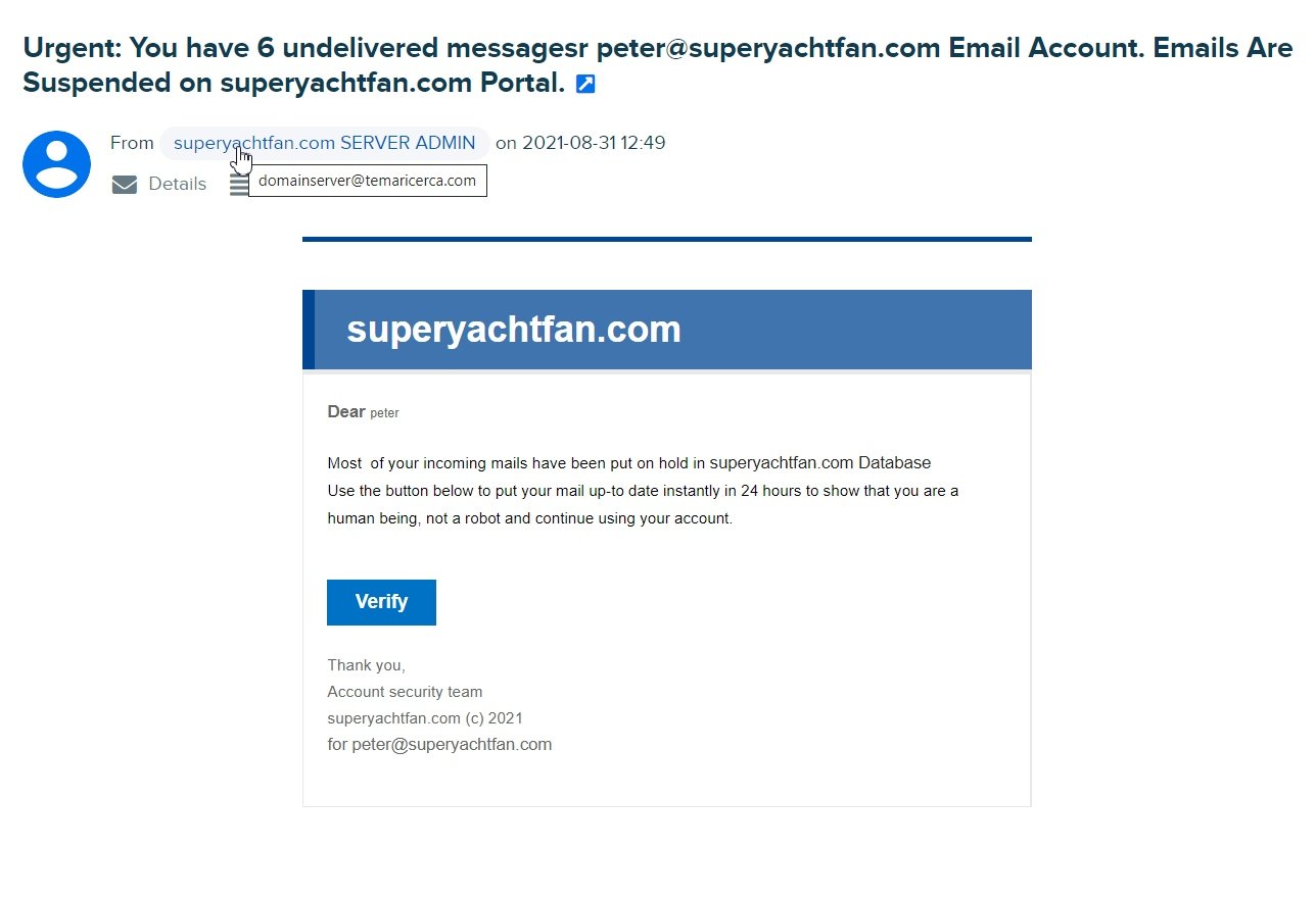 Ejemplos de SPAM recibidos por SuperYachtFan