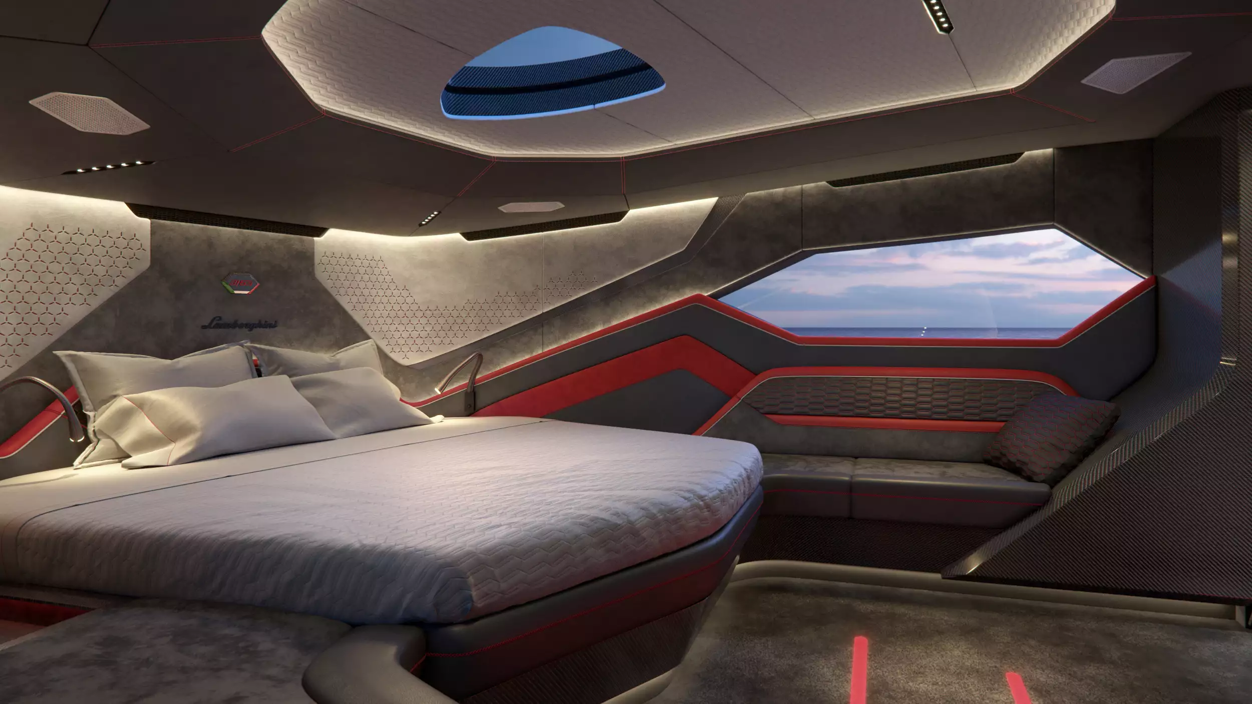 Interior do iate Tecnomar Lamborghini 63 