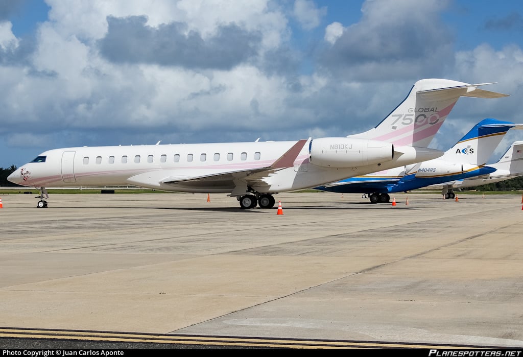 N810KJ Bombardier Global 7500 Jet privé de Kylie Jenner