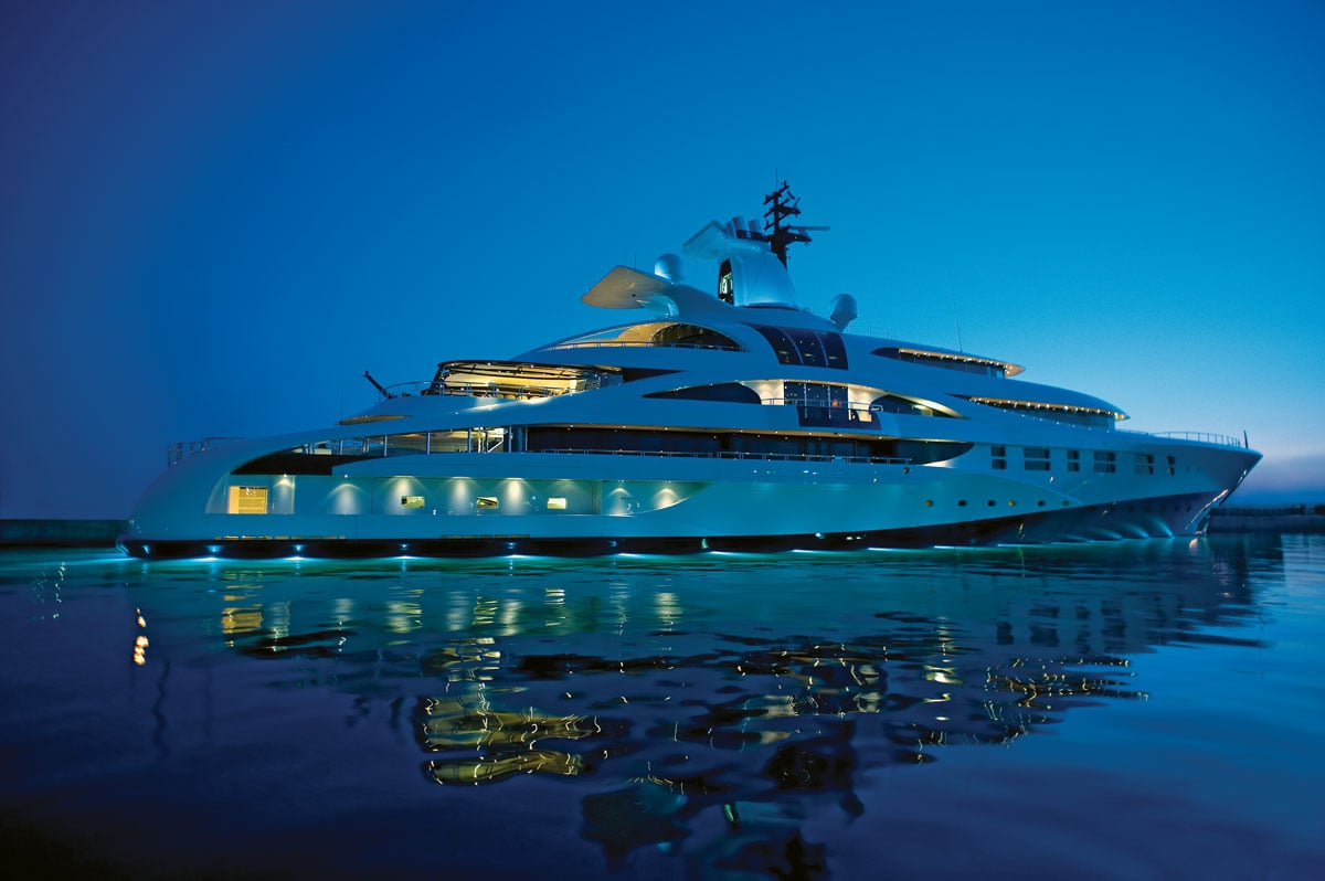 Attessa V Yacht • Blohm and Voss • 2010 • Value $200M • Owner Dennis Washington
