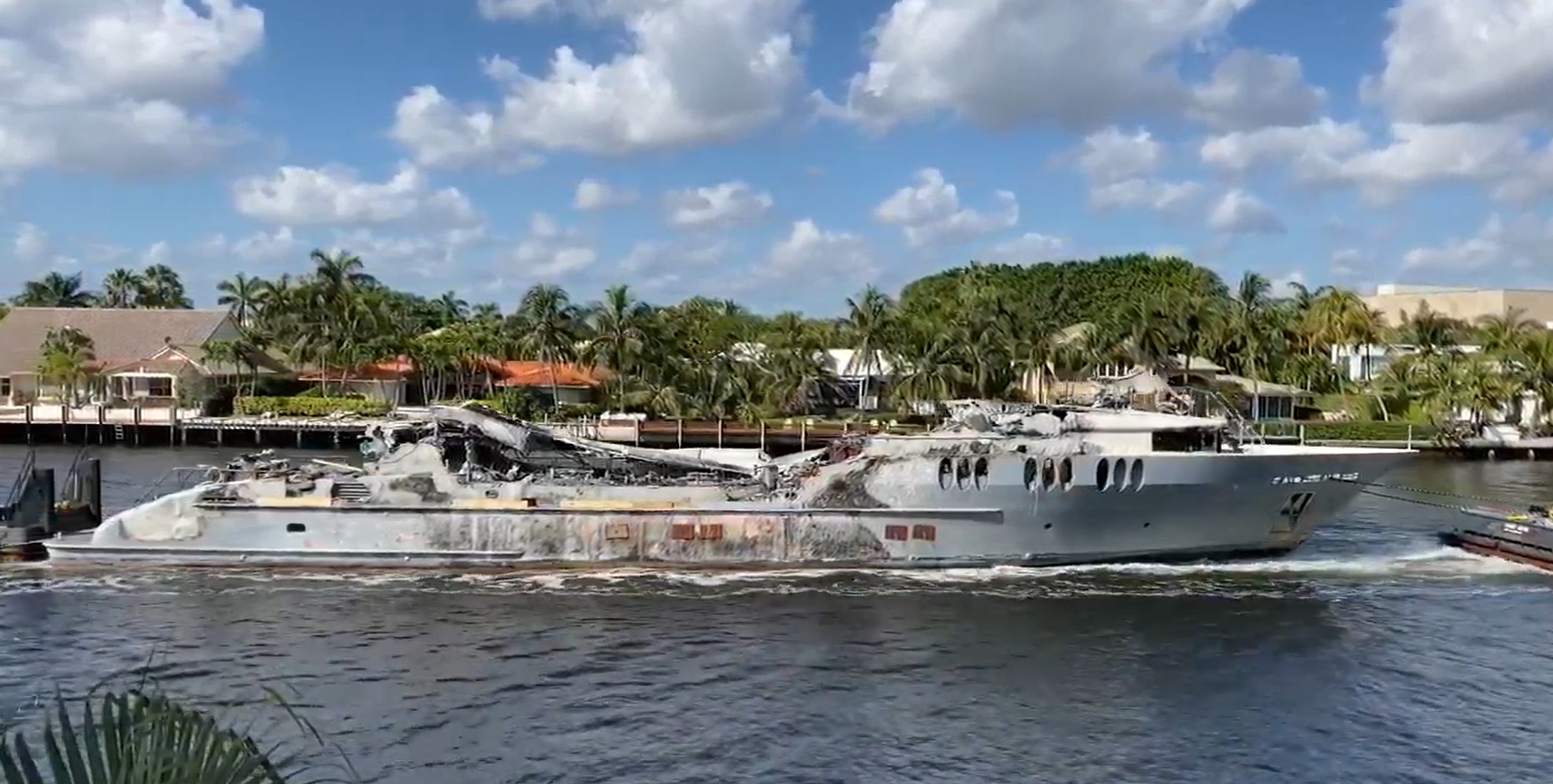 Trinity Yacht LOHENGRIN destroyed in fire