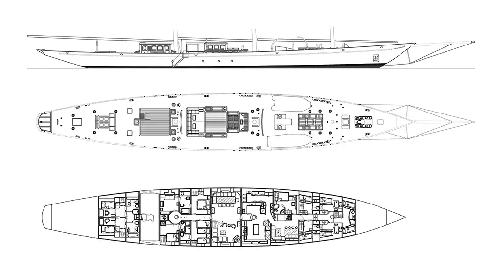 interni della barca a vela ADIX