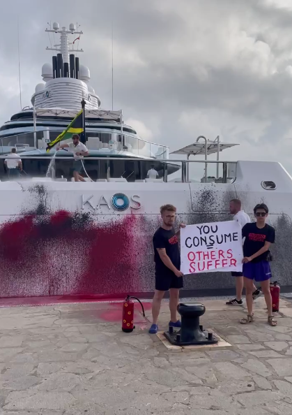 ibiza yacht protest