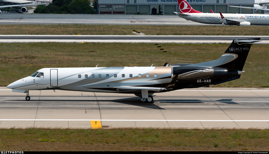 A6-HAS • Embraer Legacy 650 iş jeti • Sahibi Sajwani Ailesi